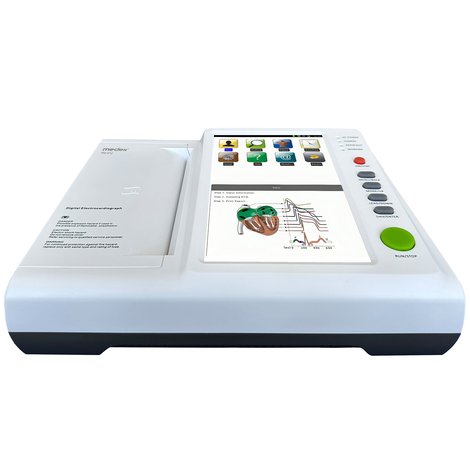 ECG Machine 12 Channel 10.2 Inch Color Touch Screen
