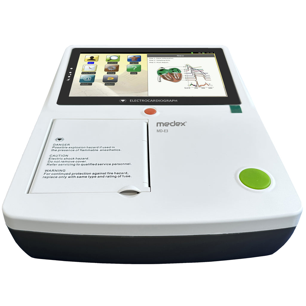 MEDEX ECG Machine 3 Channel 7 Inch Color Touch Screen