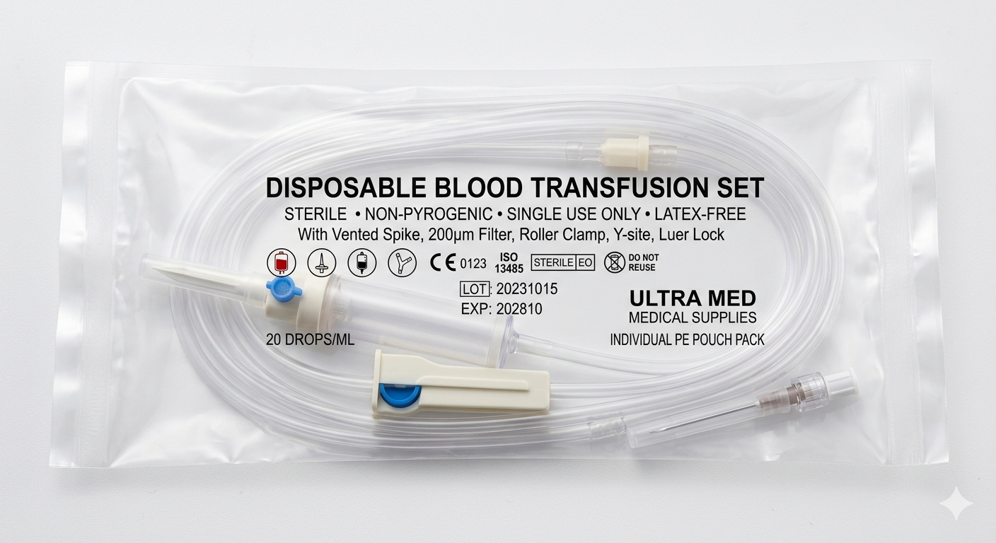 Blood Transfusion Set Disposable  PE Packing, 25pcs/bag